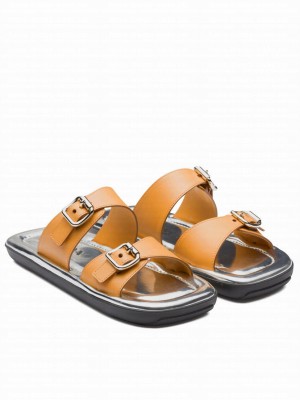 Prada Women's Leather Sandals Coffee