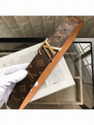 Louis Vuitton Reversible Monogram Canvas and Calfskin Belt 40mm with LV Buckle 2019 Collection