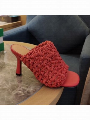 Bottega Veneta The Board Heel Sandals 9cm Red  2021 Collection
