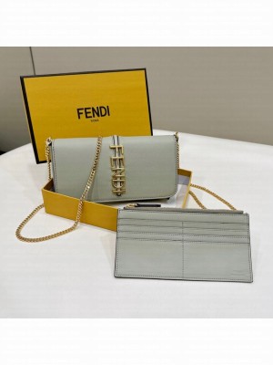 Fendi small smooth leather bag F3670 gray