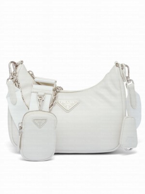 Prada Padded Nappa-leather Prada Re-Edition 2005 Shoulder Bag 1BH204 Cream