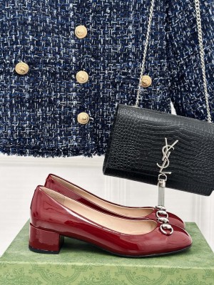 Gucci Horsebit 35mm Ballet Flats Burgundy