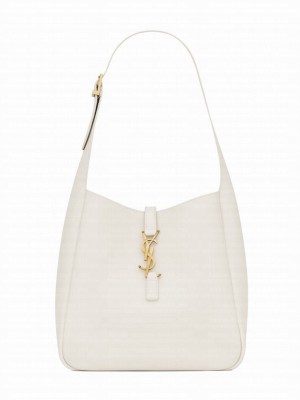 Saint Laurent Le 5 A 7 Supple Small In Grained Leather Cream