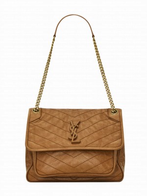 Saint Laurent Medium Niki Chain Bag 498894 Coffee