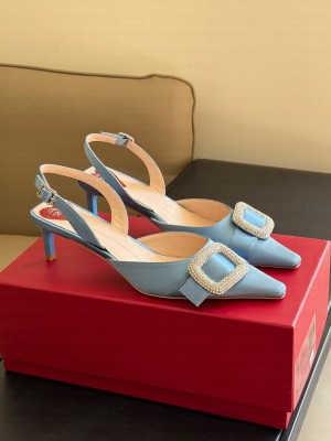 Roger Vivier Slingback Pumps in Blue Satin