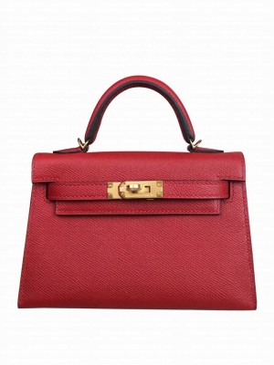 Hermes Kelly Bag 19 Epsom Leather Red