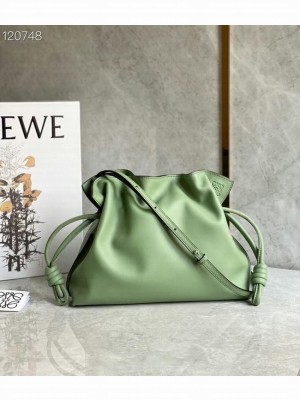 Loewe Mini Flamenco clutch in nappa calfskin Green