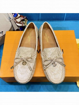 Louis Vuitton 1A3QO2 Gloria Monogram Leather Flat Loafer Beige 2021 Collection