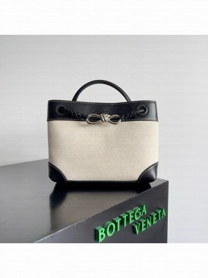 Bottega Veneta Small Andiamo Bag 766014 black silver canvas