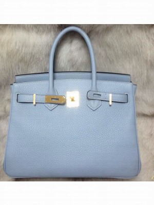 HERMES BAG BIRKIN 35 LUXE TOGO LIGHT BLUE GHW