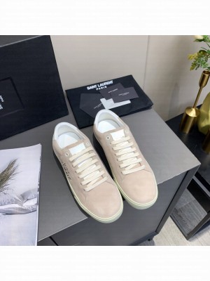 Saint Laurent Unisex Suede Sneakers Pink 01 2021 Collection