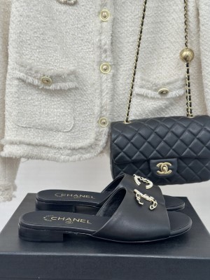 Chanel Lambskin Slide Mule Black