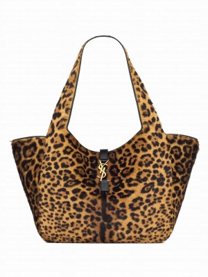 Saint Laurent Le 5 A 7 Bea In Pony Hair Leather Coffee