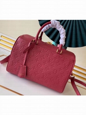 Louis Vuitton Monogram Empreinte Leather Speedy Bandouliere 30 Bag Fuchsia