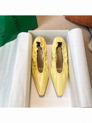 Bottega Veneta Almond Pumps in yellow Lambskin with Plexiglass Heel 2021 Collection