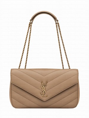 Saint Laurent Loulou Medium In Matelasse Lambskin Apricot
