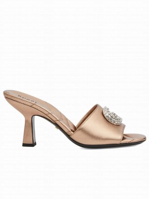 Gucci Women's Double G Slide Sandal 772624 Golden