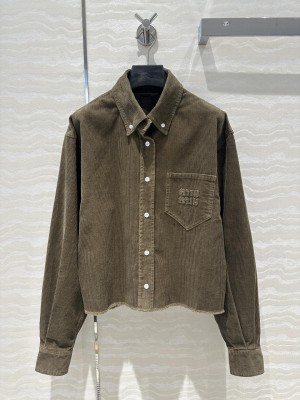 Miu Miu Vintage Corduroy Shirt Jacket Brown