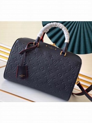 Louis Vuitton Monogram Empreinte Leather Speedy Bandouliere 30 Bag Marine Rouge