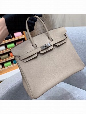 Hermes Birkin 25cm Bag in Original Togo Leather Pale Gray
