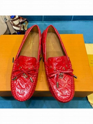 Louis Vuitton 1A3QO2 Gloria Monogram Leather Flat Loafer Dark Red 2021 Collection