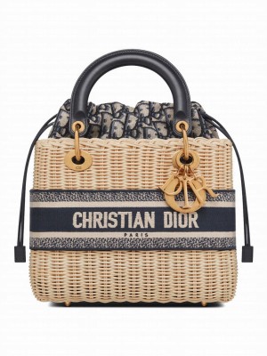 Christian Dior Medium Lady Dior Bag Dark Blue