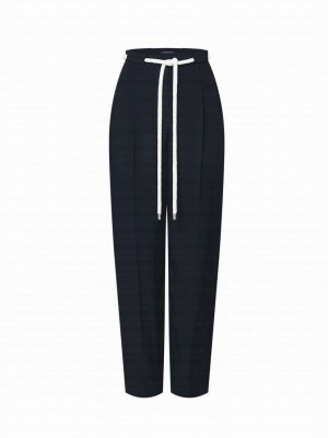 Louis Vuitton Women's Silk Crepe Straight Trousers Black