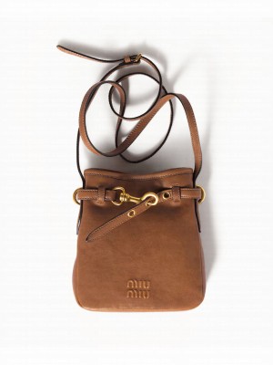 Miu Miu Nappa Leather Pouch 5NR461 Coffee