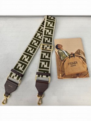 Fendi Strap You Shoulder Strap in Grey/Green FF Ribbon  2021 Collection