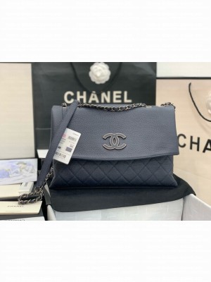 Chanel Grained Calfskin Shoulder Bag AS8095 dark blue