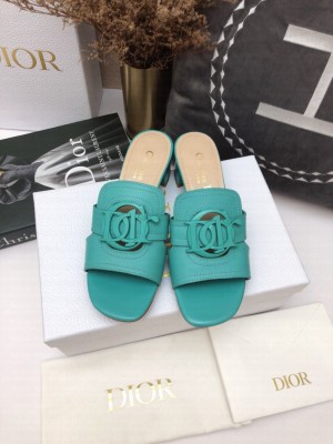 Christian Dior 30 MONTAIGNE 4CM Mule Green Calfskin sandals 2021 Collection