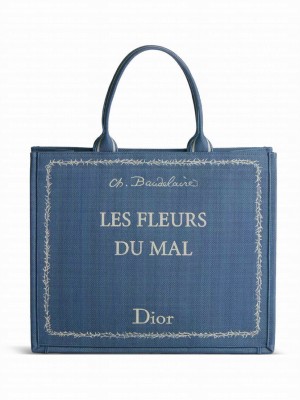 Christian Dior Medium Book Tote Handbag 1BTSH2951 Blue