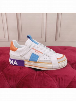 DOLCE & GABBANA UNISEX CALFSKIN 2.ZERO CUSTOM LOW-TOP SNEAKERS WITH CONTRASTING DETAILS 2022 COLLECTION 06