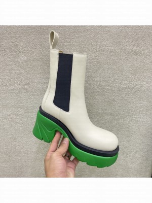 Bottega Veneta 9.5cm Flash Calfskin Chelsea boots 9.5cm Sea Salt/Green 2021 Collection
