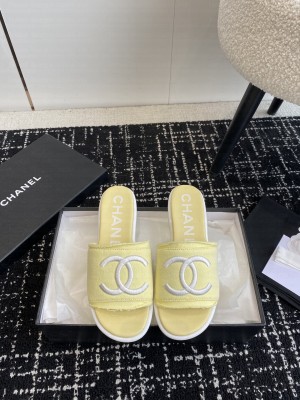 Chanel CC Logo Fabric Slide Mule 2024 09