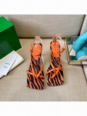 Bottega Veneta Stretch Striped Insole Sandals 9cm Orange/Zebra Spring/Summer 2022 Collection
