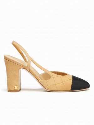 Chanel Women's Slingbacks G45509 Khaki