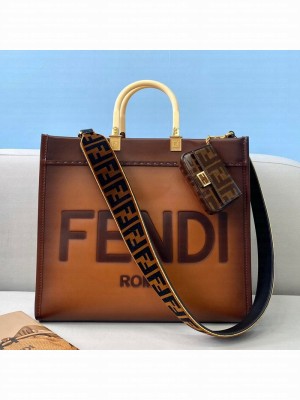 Fendi Sunshine Gradient Leather Medium Shopper Bag Bag Brown  2021 Collection