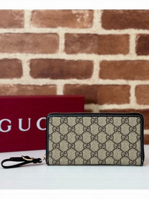 Gucci Canvas Full-Zip Wallet Black