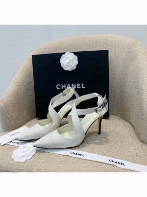 Chanel Lambskin Pumps 2021 Collection,White