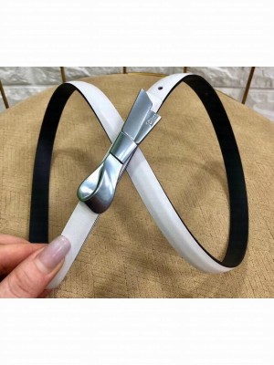 Dior Width 1.5cm Bow Buckle Belt White
