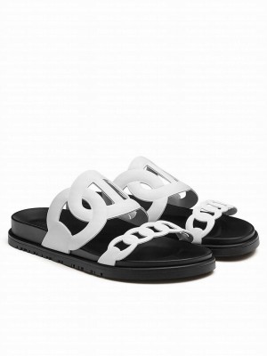 Hermes Unisex Extra Sandal White