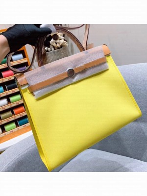 Hermes Herbag Zip 31 Bag in Original Quality Khaki/Yellow