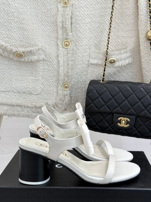 Chanel Sandals Lambskin White G46192 2025