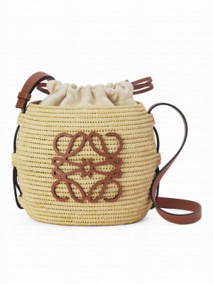 Loewe Raffia Crossbody Bag 698082 Coffee