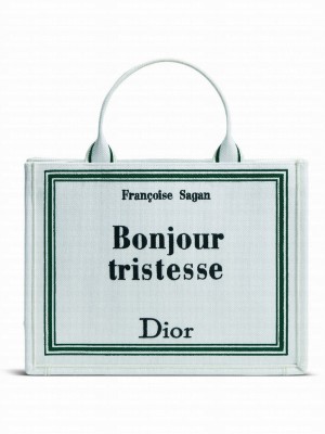Christian Dior Medium Book Tote Handbag M1354 Green