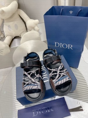 Dior Man's CD Strap Sandals Black 2022 Collection