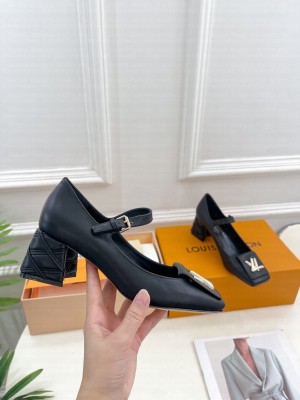Louis Vuitton Women's Calfskin 5.5cm/9cm Shake Mary Jane Pump Black