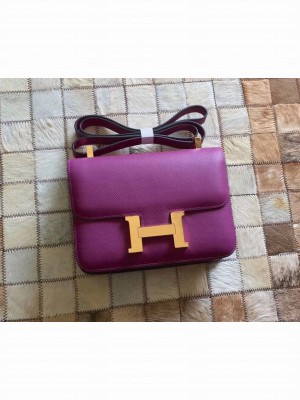 Hermes Constance 18/23 Bag in original Epsom Leather purple