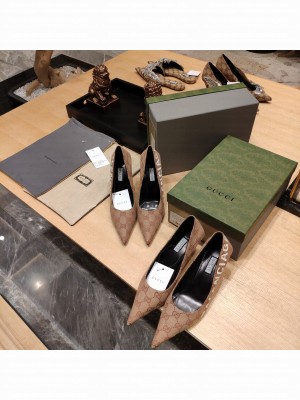 Gucci x Balenciaga 65mm/100mm The Hacker Project Square Knife Pump Brown 2022 Collection 